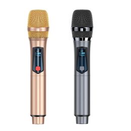 Microfoons UHF draadloze handmicrofoon met oplaadbare ontvanger en batterij voor karaoke-zangfeest