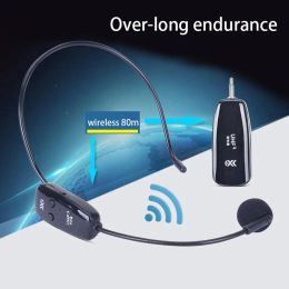 Microfoons UHF Wireless Head Headset Microfoon 2 in 1 handheld draagbare microfoon spraakwisselaar versterker voor leer spraak 3,5 mm plug ontvanger