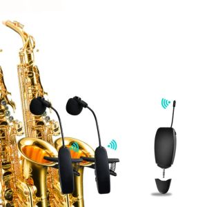 Microfoons UHF Wireless Instruments Saxofoon Microfoon Wireless Receiver Zender voor trompetten Systeemclip op muziekinstrumenten