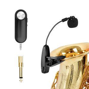 Microfoons UHF Wireless Instruments Saxofoon Microfoon Microfoon Wireless Receiver Zender, 160ft bereik, plug and play, geweldig voor trompetten