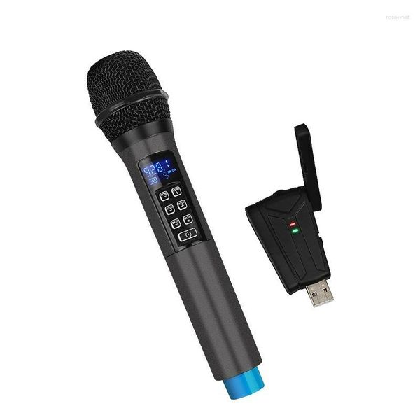 Micrófonos UHF Micrófono inalámbrico Tarjeta de sonido USB Karaoke Live Micro Mic para escenario Iglesia Fiesta