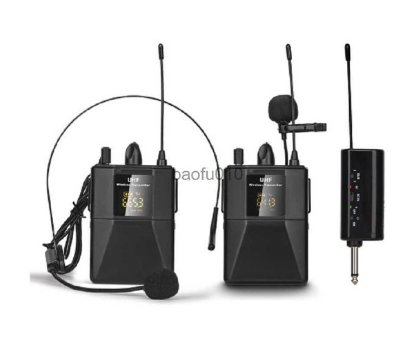Microphones UHF Casque de microphone sans fil avec émetteur et récepteur Affichage numérique Bodypack Transmetteur Casque Mic pour l'enseignement HKD230818
