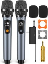 Microfoons UHF Wireless Microfoon Professionele dynamische oplaadbare met spraakbruiloft PA -systeem Karaoke Singing Receiverq