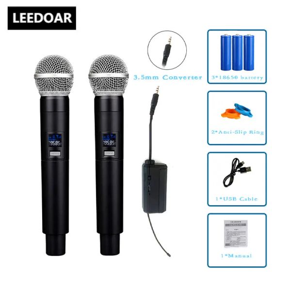 Microphones UHF Microphone Système d'émetteur de récepteur professionnel sans fil Mic de poche universel avec un microphone de réunion d'entreprise karaoké