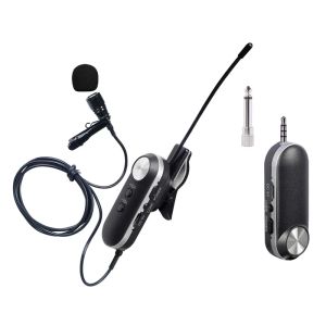 Micrófonos UHF Saxofón inalámbrico Cámara de micrófono Sistema de transmisión de teléfono inteligente Sistema de micrófono Conjunto de micrófono de voz de 6.35 mm para altavoces