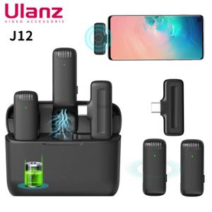 Microfoons Ulanzi J12 Lavalier Microfoon Professional Portable 20m Bereik Range Plug and Play Mic voor smartphone Android iPhone 13 14 15 240408