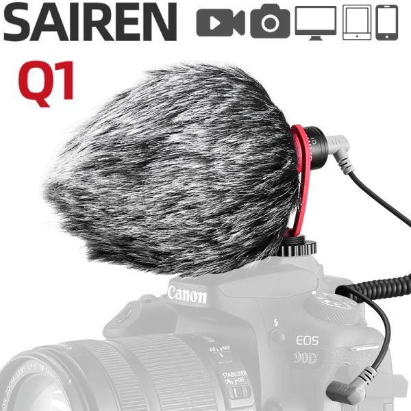 Microphones Ulanzi Sairen Q1 Vlog Microphone Mic Mic vocale Enregistrement Mic pour Nikon Canon Sony DSLR iPhone Android Smartphone