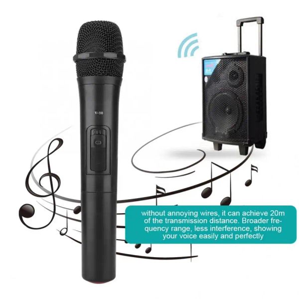 Microphones Universal UHF Wireless Handheld Microphone Professional Audio Amplificateur pour Karaoke MIC pour chanter Amplificateur audio de performance