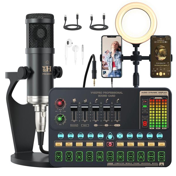 Microphones Mise à niveau professionnelle O V10Xpro ensemble de cartes son Pro Bm800 micro Studio condensateur Microphone pour la diffusion en direct 231117 Drop Del Otvfx