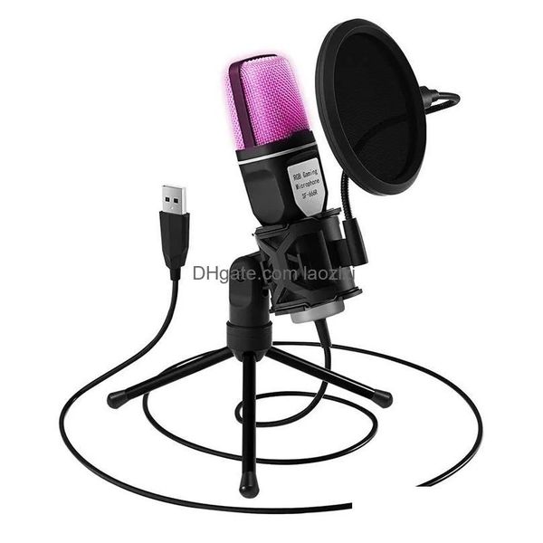 Microphones Usa Yanmai USB Microphone Rgb Condensador fil micro de jeu pour Podcast enregistrement Studio Streaming ordinateur portable ordinateur de bureau 23081 Dhp7S