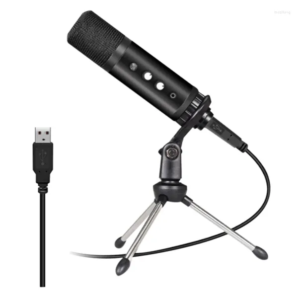 Microphones Microphone cardioïde USB avec moniteur de casque 3,5 mm bouton de volume pour l'enregistrement de jeu de diffusion en direct