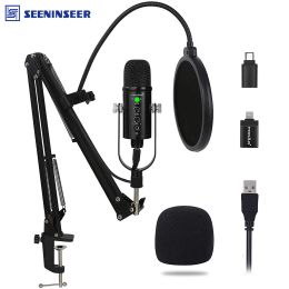 Microphones USB Condenseur Microphone PC PODACH PODCAST Streaming Enregistrement Vocal Mic Cardiod Studio avec filtre POP pour YouTube