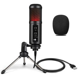 Microphones Microphone d'enregistrement du condenseur USB pour enregistrement des ordinateurs portables PC Streaming Gaming Singing Echo Controlled Desktop Mic 850RGB