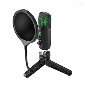 Micrófonos USB Desktop Podcast Juego de computadora Mic Reducción de ruido Rgb Adecuado para Vibrato Streaming Media Grabación Conjunto pequeño