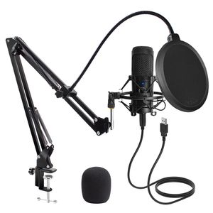 Microphones Microphone USB à condensateur D80 Microphone d'enregistrement avec support et anneau lumineux pour PC Karaoké Streaming Podcasting pour Youtube 230518