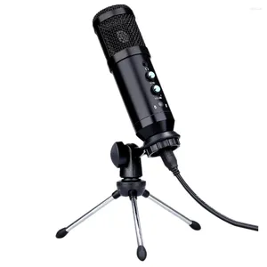 Microphones Condensateur de microphone USB avec bouton de volume de trépied Plug and Play utilisé pour les jeux Streaming Media Podcasts