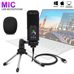 Microphones Microphone USB pour les jeux informatiques avec un microphone de chat à bouton mute