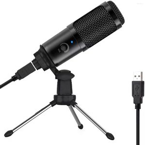 Micrófonos Micrófono USB con ganancia de micrófono 192 Khz / 24 bits Podcast PC Microfone Youtube Condensador de computadora para grabar transmisión de juegos