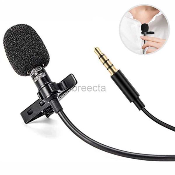 Microphones USB Mini Clip à revers microphone pour le téléphone PC PC 1.5m Mic de condenseur Enregistrement de micro Réducteur 3,5 mm Microfon professionnel 240408