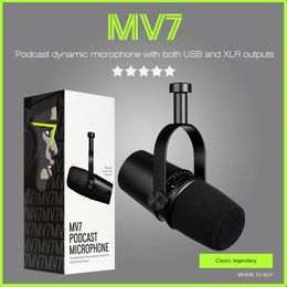 Microphones USB Podcast tout en métal USB XLR Microphone dynamique micro MV7 pour l'enregistrement de Podcasting en direct Streaming Gaming 231117