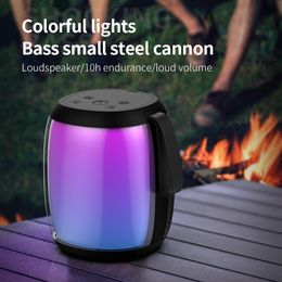 Micrófonos v8 portátil al aire libre Bluetooth ser KTV Micrófono Subwoofer de sonido envolvente RGB Luz ambiente Karaoke 230816