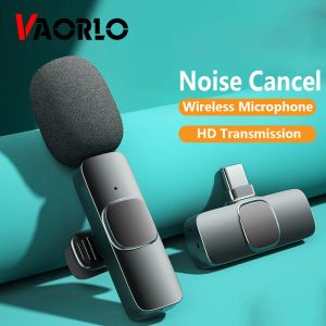 Microphones Vaorlo 2.4g Clip sans fil Récepteur microphone HD Noise Annuler Mic en direct pour l'enregistrement