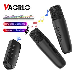 Microfoons Vaorlo Originele draadloze microfoon + Bluetooth -ontvanger Karaoke Karaoke voor twee lage latentie HD -transmissie voor thuismedia -versterker SI