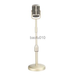 Microphones Vintage Desktop Microphone Prop Modèle Avec Hauteur Réglable Classique Rétro Style Microphone Stand Faux Mic Prop HKD230818