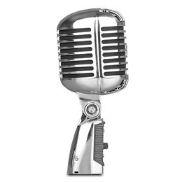 Micrófonos Micrófono de estilo vintage para SHURE Simulation Classic Retro Dynamic Vocal Mic Universal Stand Live Permance Karaoke 230113