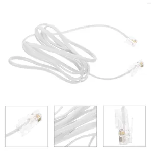 Câble téléphonique blanc à 4 cœurs pour microphones, Extension Rj11 à Rj45 8p8c (noir 17cm), 2 pièces, adaptateur de prise, alimentation Internet Ethernet