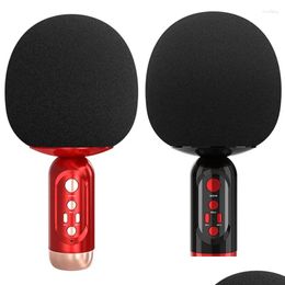 Micrófonos Micrófono inalámbrico Bluetooth Tws Par Teléfono móvil conectado Karaoke portátil Condensador de mano Entrega directa DHSWI