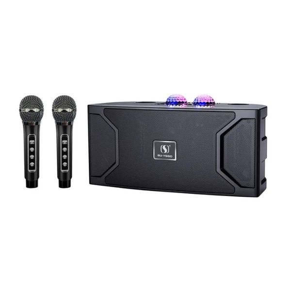 Microphones Sans fil Bluetooth Haut-parleur Famille Karaoké Allinone Machine Double Microphone sans fil LED Clignotant K Song Multi Subwoofer