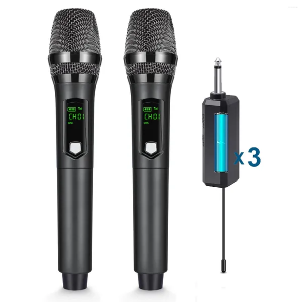 Microphones Système de microphone dynamique sans fil et carte son de 6,35 mm pour le micro diffusé en streaming en direct