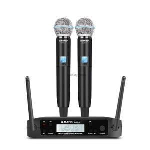 Microphones Wireless G-Mark Glxd4 Professional UHF System Handheld Microphone For Stage Discourss Performances de mariage Bands Family Parties Churchesq