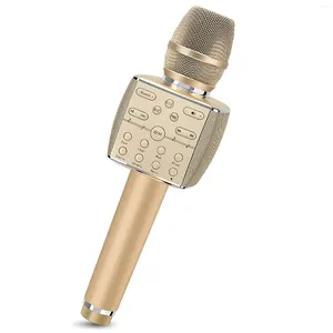 Micrófonos Micrófono de Karaoke inalámbrico Bluetooth Micrófono dinámico profesional Máquina de cantar portátil para teléfono / TV / Altavoz Home KTV