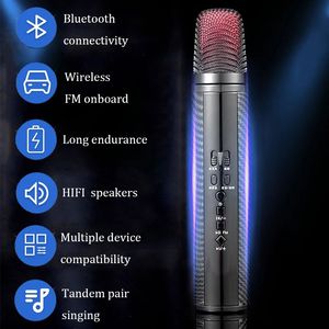 Microfoons Draadloze Karaoke Microfoon Handheld Bluetooth Reverb Microfoon Auto FM Zingen Machine Live-uitzending voor Thuis KTV Party 231117