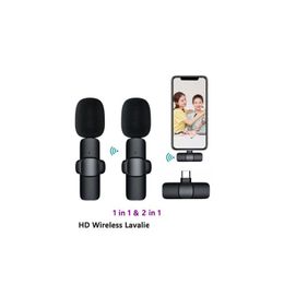 Microphones Wireless Lavalier Microphone Portable O Video Recording Mini Mic For Phone Android Live Broadcast Gaming Microfonoe Drop Dhfq7