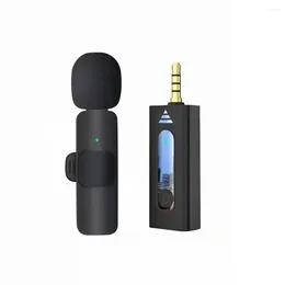 Microphones Microphone Lavalier sans fil 3.5mm Jack rond Réduction automatique du bruit Micro de revers pour l'enregistrement de la caméra