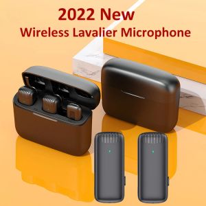 Microphones Wireless Lavalier Microphone Audio Video Enregistrement pour iPhone Android Facebook YouTube Tiktok Live Broadcast avec boîte de chargement