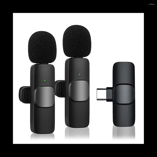 Microphones Microphone Lavalier sans fil pour USB-C Plug and Play Réduction du bruit Synchronisation automatique Micro à revers Live Vloggers Interview