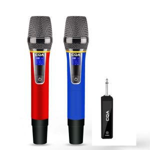 Microphones Wireless Microphone 2 canaux UHF Professional Handheld Micphone for Party Karaoke Church Show Meeting 50 Metter Sing Song