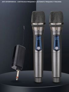 Microphones Microphone sans fil 2Channel UHF Professional Microphone pour la fête de la fête du karaoké
