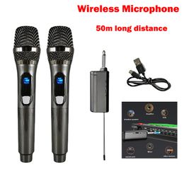 Microphones Microphone sans fil pour karaoké fête réunion à domicile église spectacle scolaire avec récepteur de batterie au lithium rechargeable 230518