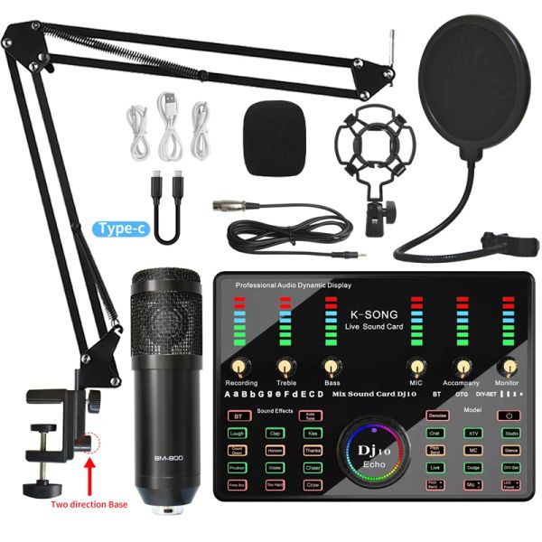 Microphones Microphone sans fil pour PC BM800 Condenser Professional Karphone Microphone Bluetooth Sound Carte for Living Gaming Singing tiktok