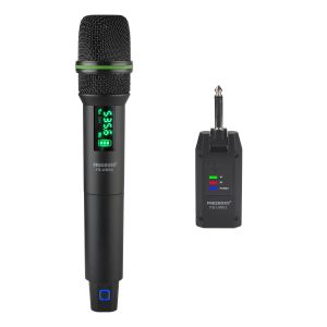 Microphones Microphone sans fil FreeBoss UHF Karaoké 1 Fréquence réglable Handheld Cardioïde Dynamique Mic 25m Système d'émetteur FBUW03