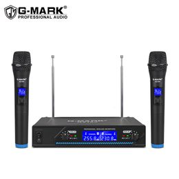 Microfoons Wireless Microfoon G-Mark G210V Professional 2 kanalen Handheld Karaoke Mic voor feestvergadering Kerkshow Home 221114