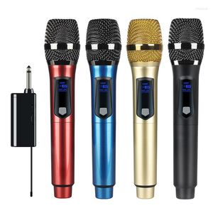 Microphones Microphone sans fil micro dynamique portable avec récepteur de batterie au Lithium Rechargeable pour karaoké d'enregistrement à domicile en plein air