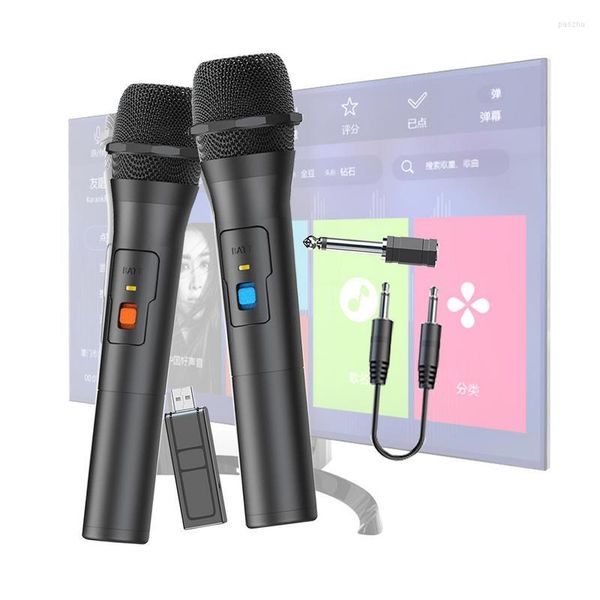 Microphones Microphone sans fil Microphone polyvalent portable avec récepteur rechargeable pour karaoké chantant mariage DJ fête discours