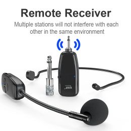 Microphones Wireless Microphone Headset UHF Handheld Mic 2 in1 160ft pour l'amplificateur vocal haut niveau de haut-parleur