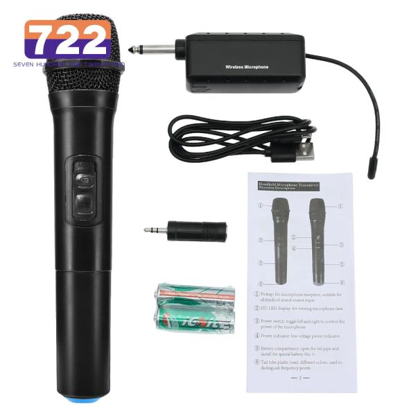 Microphones Microphone Microphone Onetotwo Microphone avec récepteur FM Stage Professional Ktv Song Song Home Parties USB Mic sans fil